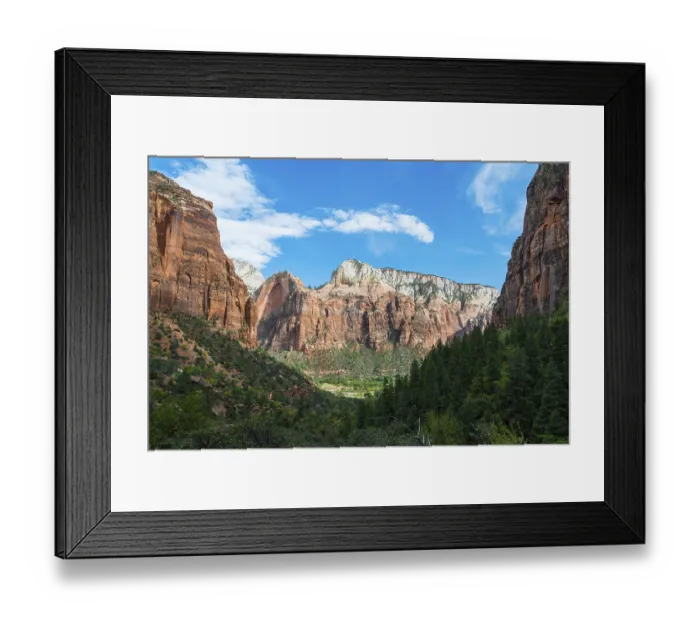 Framed Print : Landscape with mountains, Zion National Park