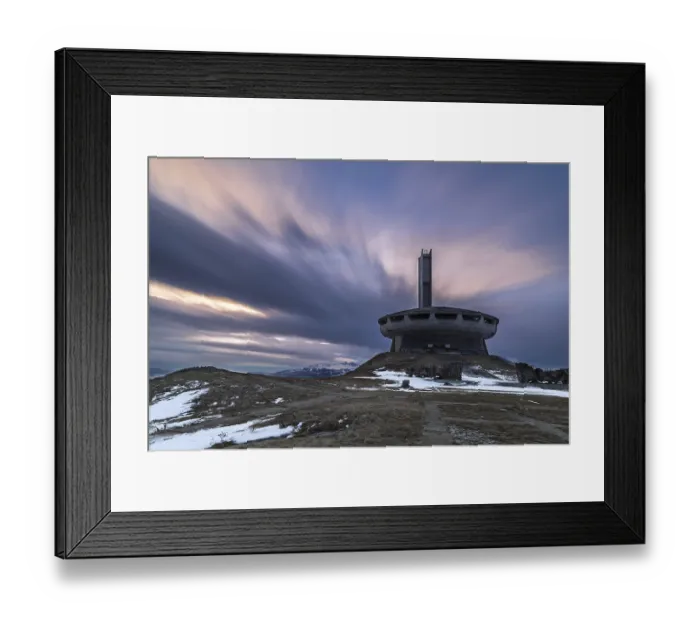 Framed Print : Long-exposure of sunset over Monument Buzludzha