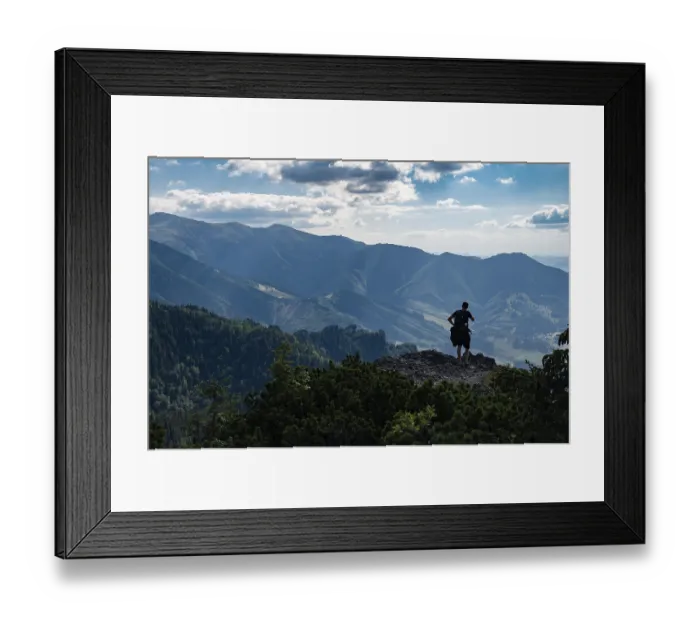 Framed Print : Man on the hill in Small Fatra mountains in Slovakia