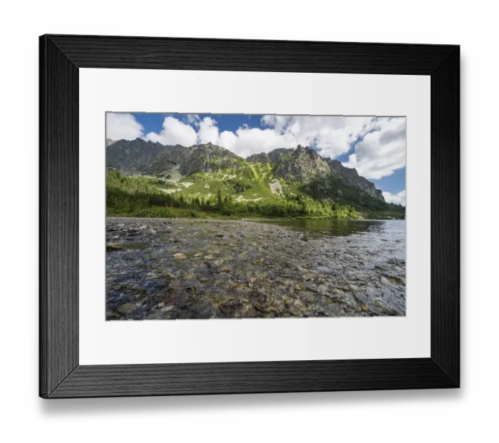 Framed Print : Popradske Pleso lake in High Tatras mountains in Slovakia