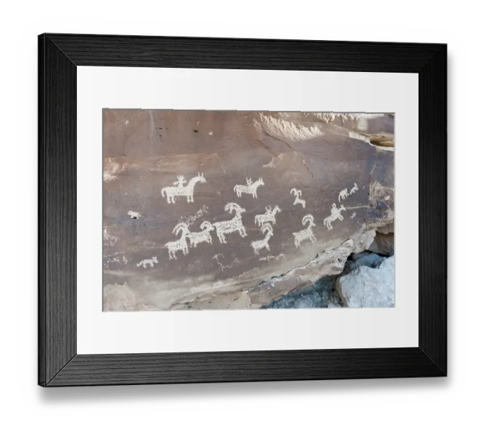 Framed Print : Petroglyphs of the Ute Indians