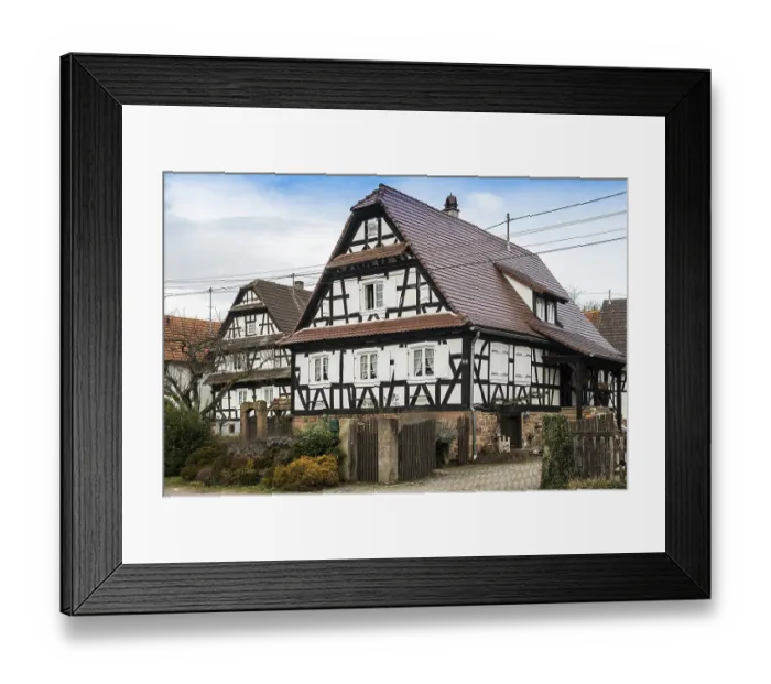 Framed Print : Village made entirely of half-timbered houses