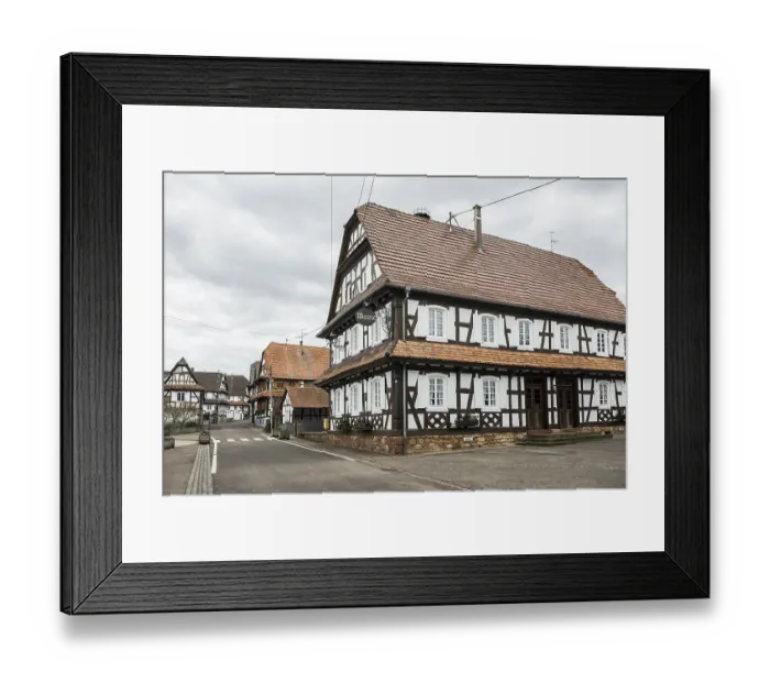 Framed Print : Village made entirely of half-timbered houses