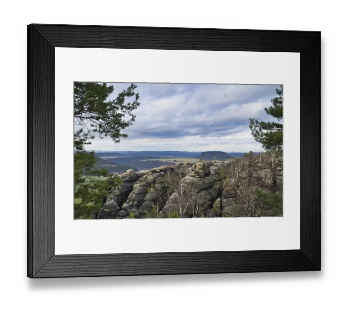 Framed Print : View from the Pfaffenstein in black and white