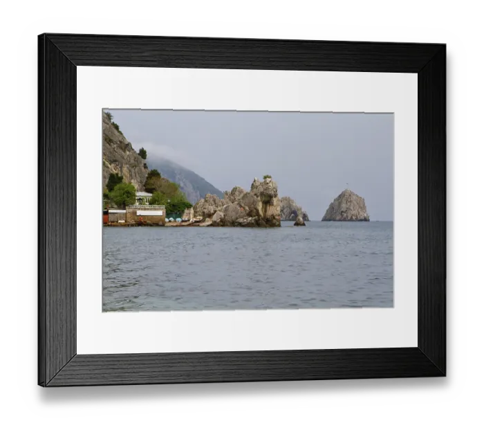 Framed Print : Hurzuf or Gurzuf is a resort-town in the Crimea (northern coast of the Black Sea)