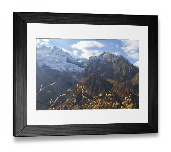 Framed Print : Landscape of mountains Caucasus region in Russia Mountain peaks in clouds Framed Print : Landscape of mountains Caucasus region in Russia Mountain peaks in clouds