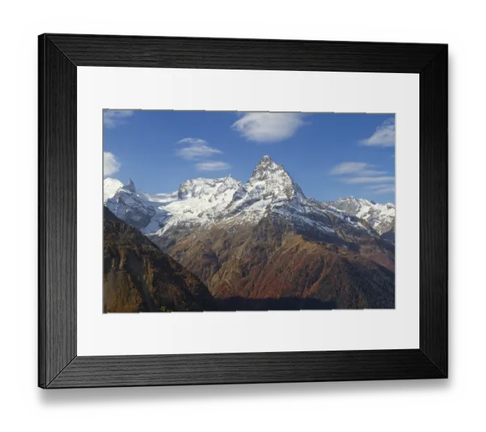 Framed Print : Landscape of mountains Caucasus region in Russia Mountain peaks in clouds Framed Print : Landscape of mountains Caucasus region in Russia Mountain peaks in clouds