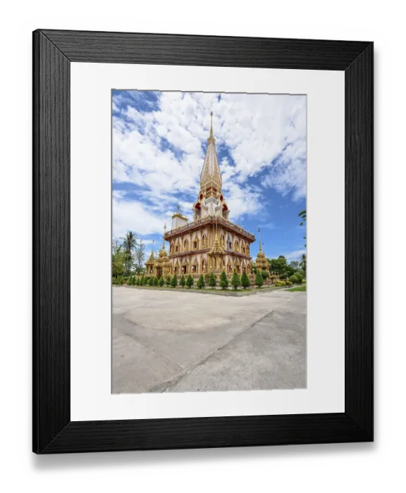 Framed Print : Beautiful pagoda at Wat Chalong or Wat Chaitararam Temple famous attractions and place of worship in Phuket Province Framed Print : Beautiful pagoda at Wat Chalong or Wat Chaitararam Temple famous attractions and place of worship in Phuket Province