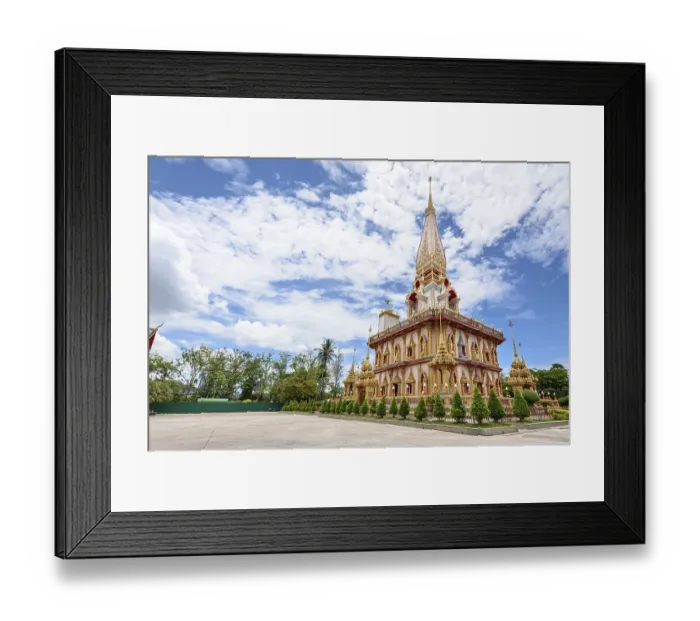 Framed Print : Beautiful pagoda at Wat Chalong or Wat Chaitararam Temple famous attractions and place of worship in Phuket Province Framed Print : Beautiful pagoda at Wat Chalong or Wat Chaitararam Temple famous attractions and place of worship in Phuket Province