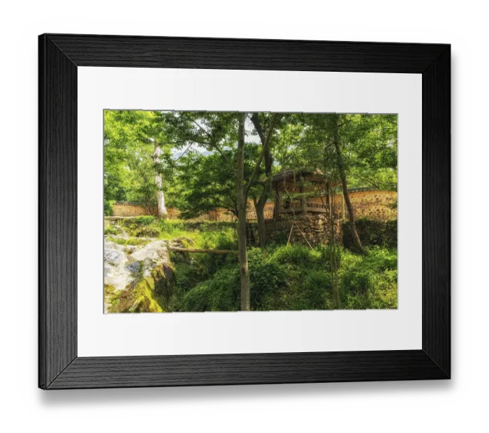 Framed Print : Traditional Korean pagoda and temple