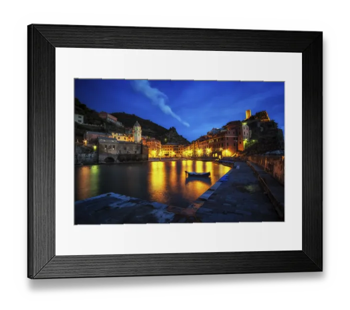Framed Print : Vernazza one of five towns that make Cinque Terre taken during sunset