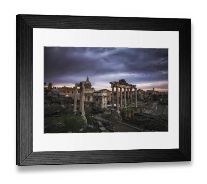 Framed Print : Roman forum taken from the view of the temple of saturn during sunset time Framed Print : Roman forum taken from the view of the temple of saturn during sunset time