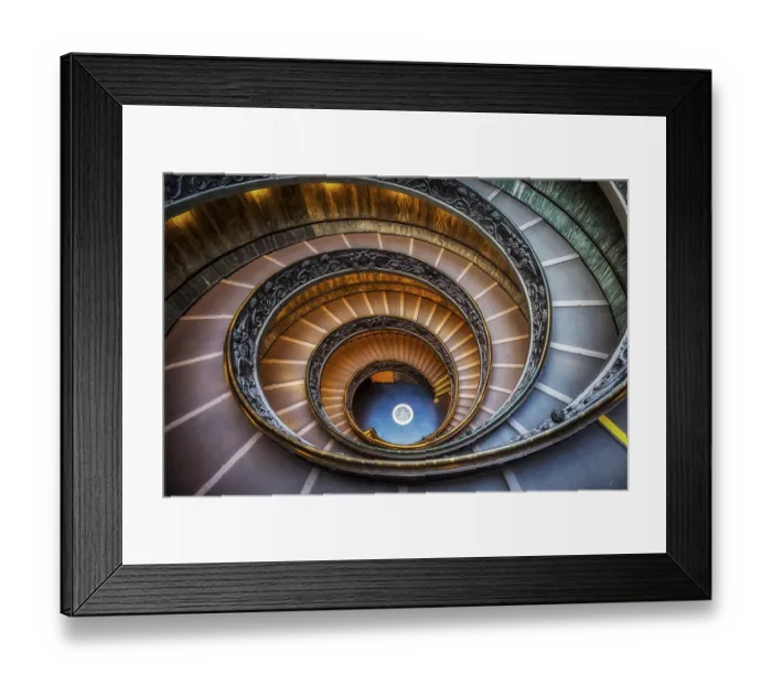 Framed Print : Vatican museum spiral staircase