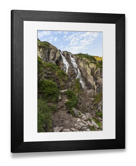 Framed Print : Alpine waterfall Wielka Siklawa in Tatra Mountains in Poland
