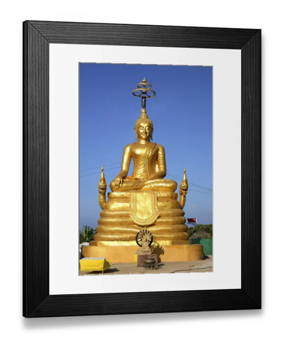 Framed Print : The seated brass Buddha in Subduing Mara Framed Print : The seated brass Buddha in Subduing Mara