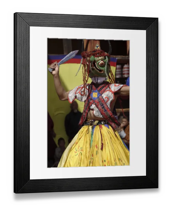Framed Print : Masked dancers at the Tangbi Mani Tsechu (festival) Framed Print : Masked dancers at the Tangbi Mani Tsechu (festival)