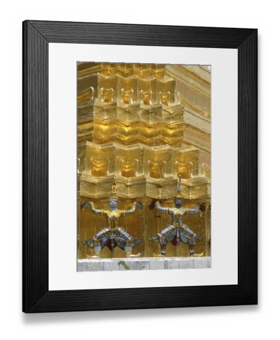 Framed Print : The statue of Demon Yaksha at golden chedi