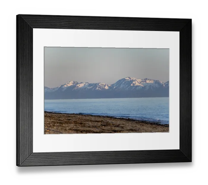 Framed Print : Anchor Point beach on Cook Inlet in the evening light