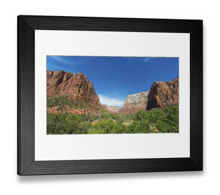 Framed Print : Landscape with mountains, Zion National Park