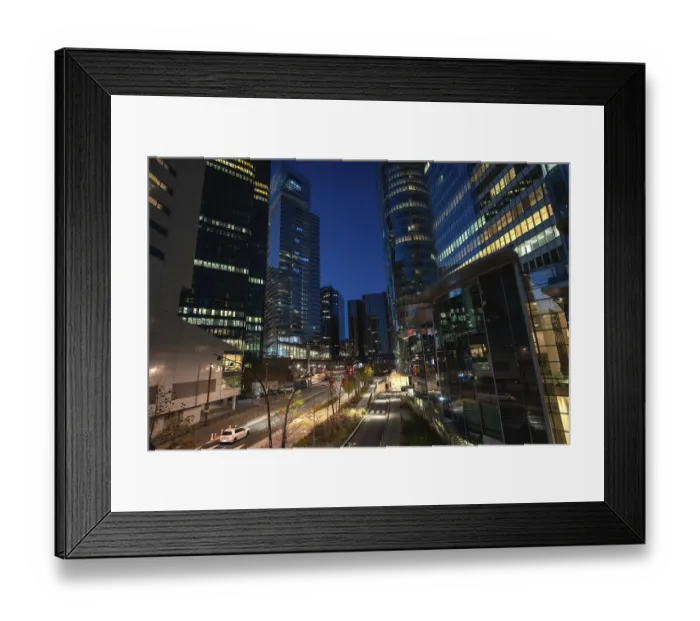 Framed Print : La defense skyline at blue hour
