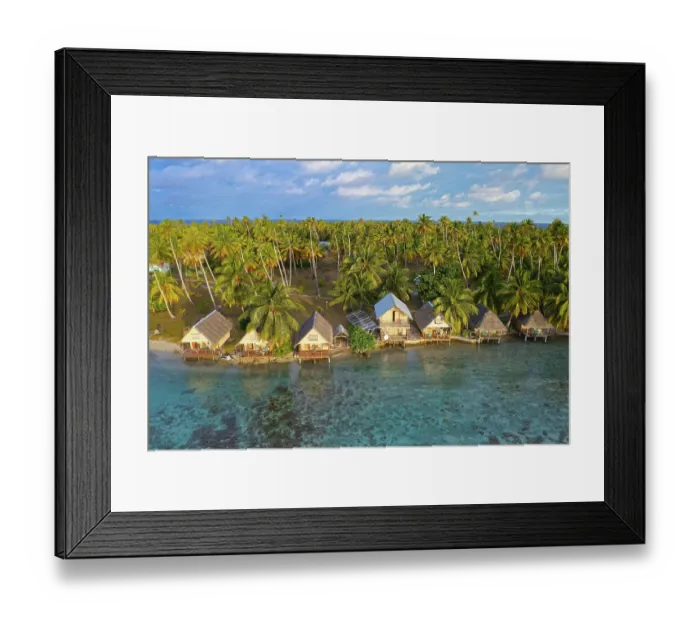 Framed Print : Aerial view, Tetamanu Village, at South Pass Framed Print : Aerial view, Tetamanu Village, at South Pass