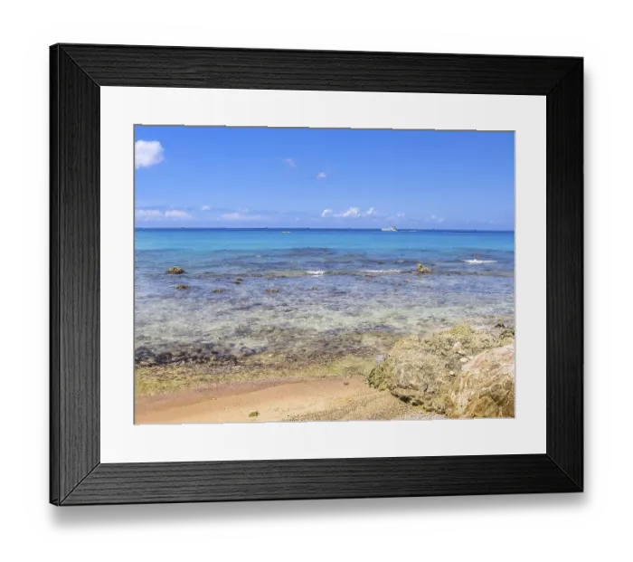 Framed Print : Reef to the shore of Bayahibe beach