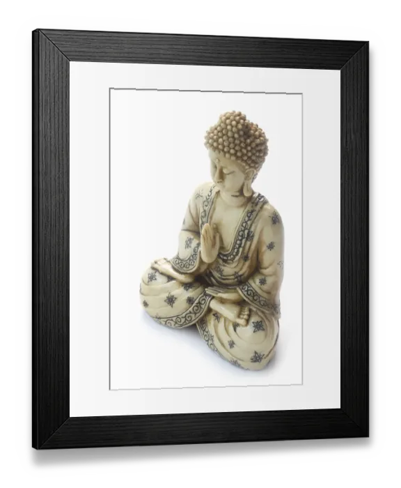Framed Print : Food, Buddha Figure Islated On Whitee