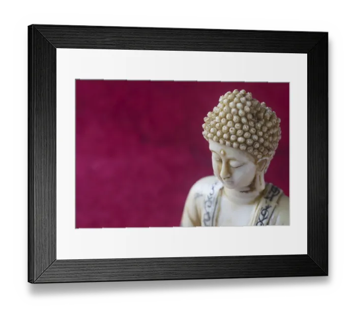 Framed Print : Buddha Figure On A Red Background Framed Print : Buddha Figure On A Red Background