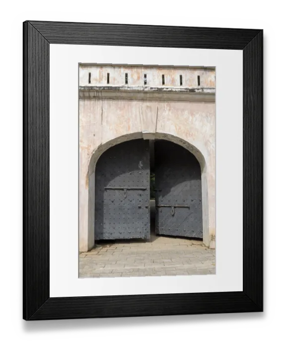 Framed Print : Fort Canning Gate is the remains of the old fort built on the top of the hill in middle of 19th century in Singapore