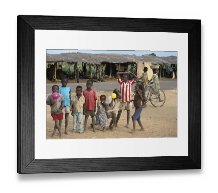 Framed Print : People, children on a street market Framed Print : People, children on a street market