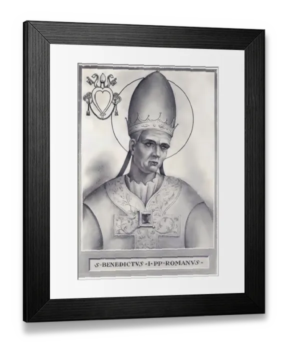 Framed Print : Benedict I (born in Rome, died 30 July 579) was Bishop of Rome from 2 June 575 until his death