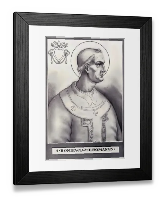 Framed Print : Boniface I was Pope in Rome from December 28