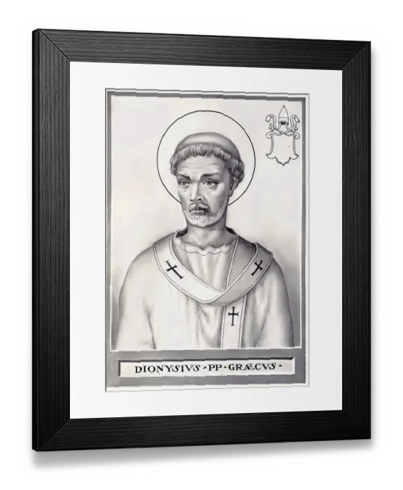 Framed Print : Dionysius (born unknown, died 26 December 268) was Bishop of Rome from 22 July 260 until his death