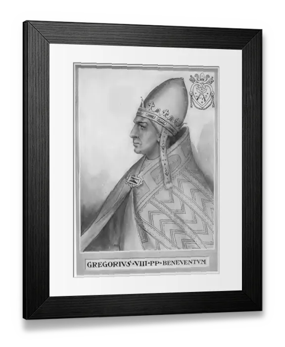 Framed Print : Gregory VIII, originally Albertus de Morra (born around 1100 (1105-1110?) in Benevento