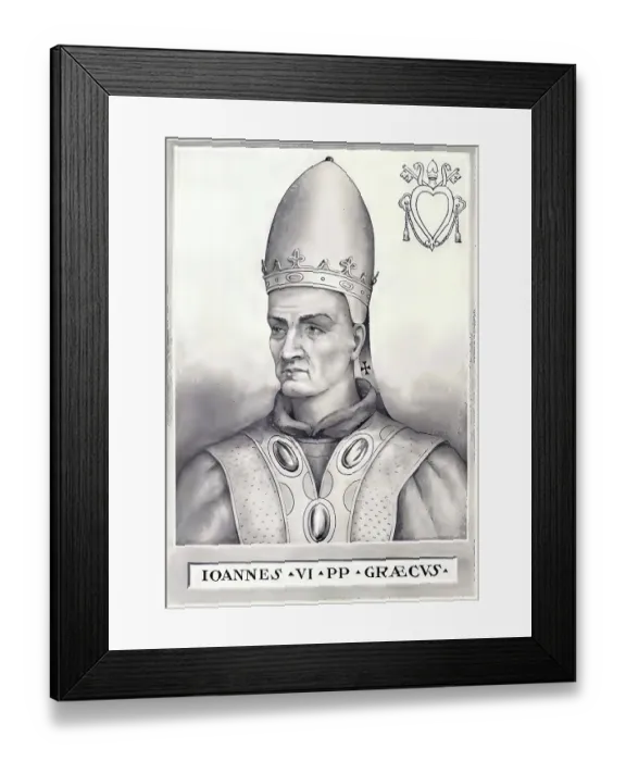 Framed Print : John VI (died 11 January 705 in Rome) was Greek and Pope from 701 to 705
