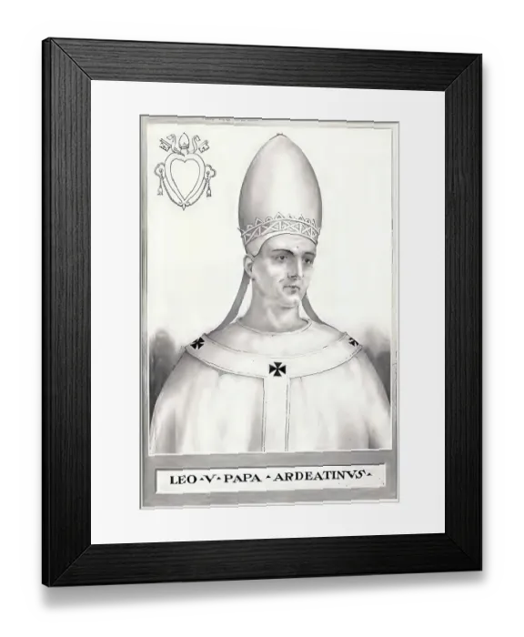 Framed Print : Leo V was pope from August to September 903 for about 30 days (according to other sources from July to September)