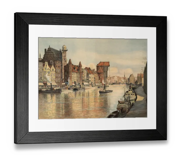 Framed Print : Langebrucke, am Kranen, Danzig