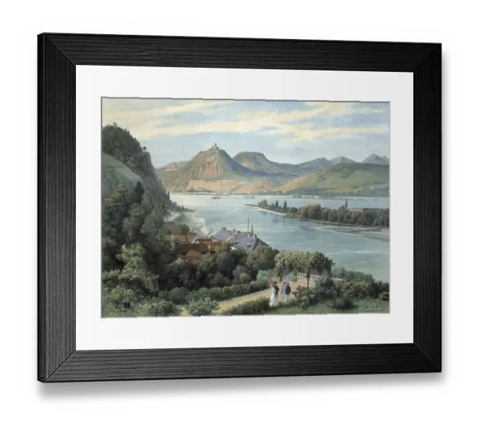 Framed Print : Siebengebirge, volcanic low mountain range on the right bank of the Rhine