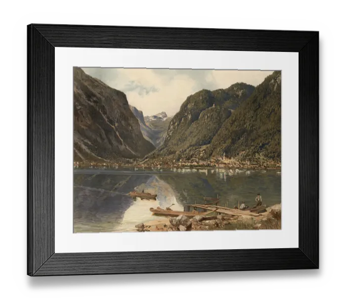 Framed Print : Hallstatt Lake in the Salzkammergut in Austria