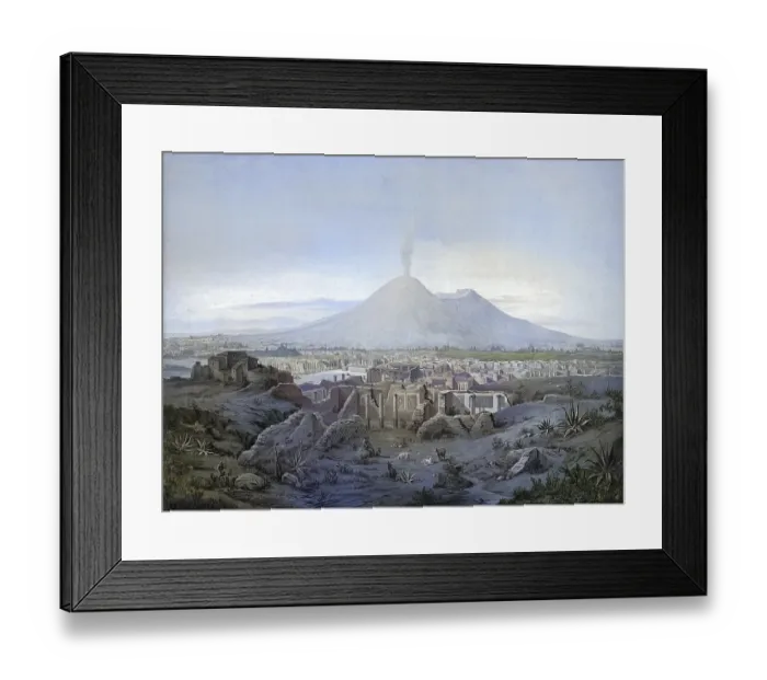 Framed Print : The ruins of Pompeii and Mount Vesuvius in the background Framed Print : The ruins of Pompeii and Mount Vesuvius in the background
