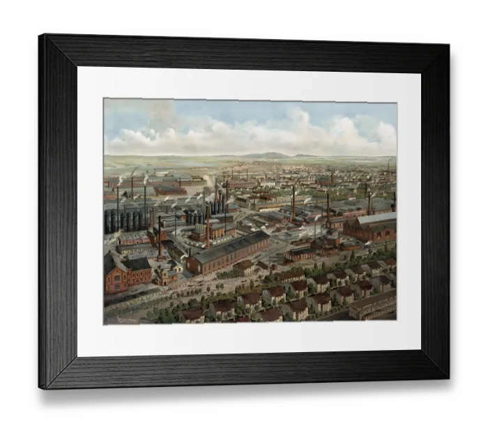 Framed Print : Factory buildings of an industrial plant