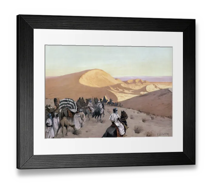 Framed Print : Caravan on the way through the dunes of the Sahara Framed Print : Caravan on the way through the dunes of the Sahara