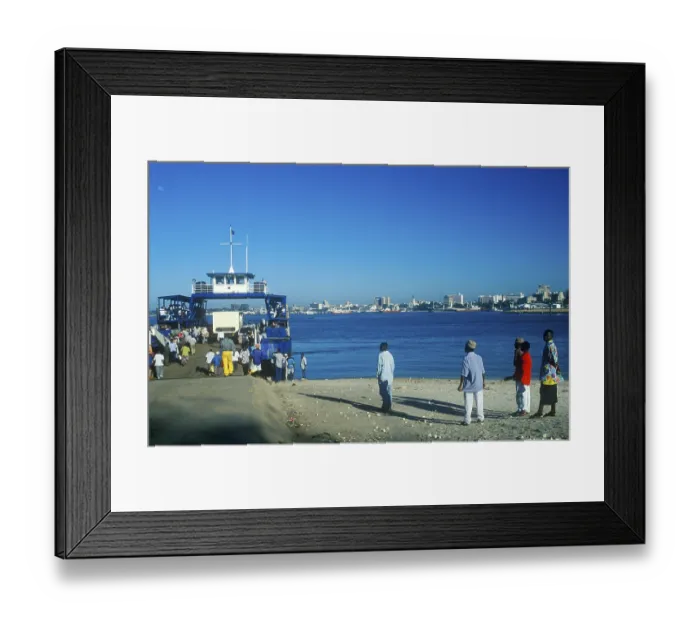 Framed Print : People waiting for the Kivuko ferry to Dar es-Salaam Framed Print : People waiting for the Kivuko ferry to Dar es-Salaam