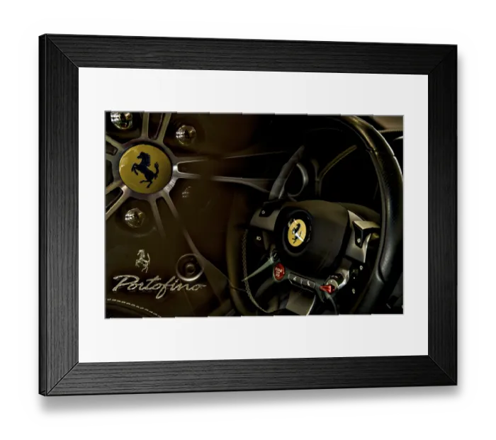 Framed Print : Multiple exposure, car details one inside the other