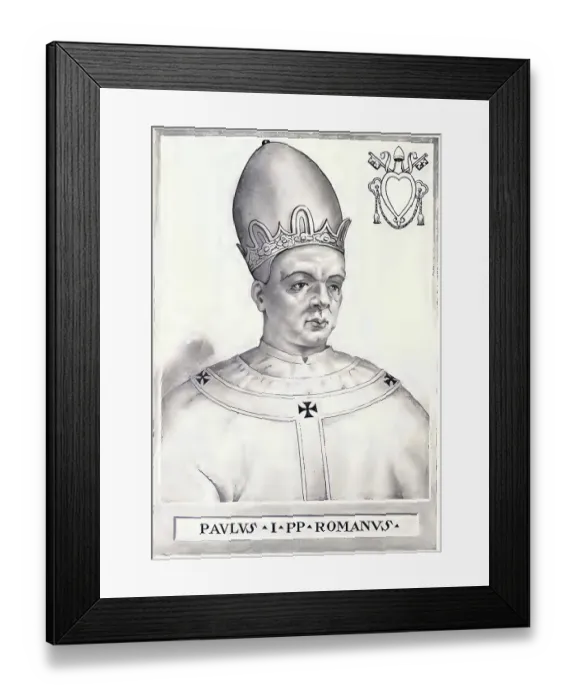 Framed Print : Paul I (died 28 June 767 in Rome) was pope from 29 May 757 until his death in 767