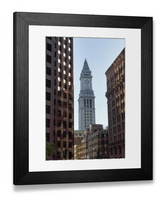 Framed Print : Skyscraper, Clock Tower, Custom House Tower in Boston Framed Print : Skyscraper, Clock Tower, Custom House Tower in Boston
