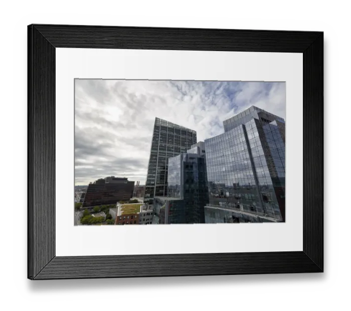 Framed Print : Glass facades, skyscrapers, office towers