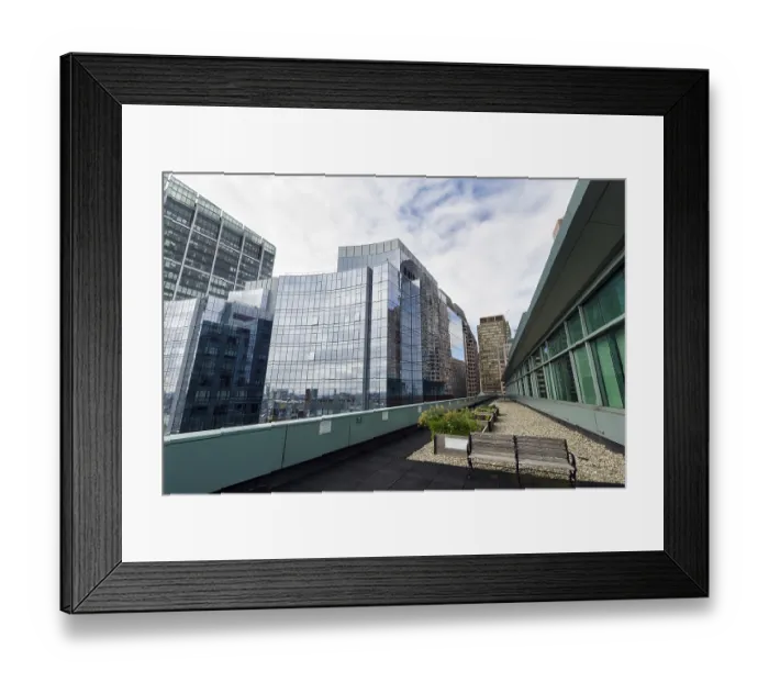 Framed Print : Glass facades, skyscrapers, office towers