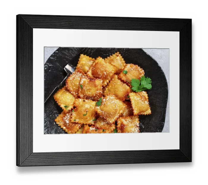 Framed Print : Fried ravioli with parmesan cheese Framed Print : Fried ravioli with parmesan cheese