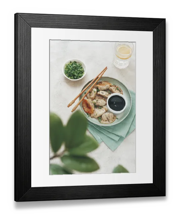 Framed Print : Gyoza Japanese dumplings, fried Framed Print : Gyoza Japanese dumplings, fried